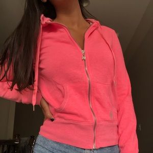 VS angel back hot pink zip up